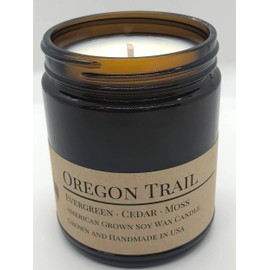 Prairie Fire Candles Scented Soy Wax Candle (8.0 oz) 50-60 Hour Burn Time, Cotton Wick, Amber Glass Jar, Grown and Made in USA Oregon Trail
