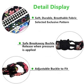 PETFAVORITES Breakaway Bowtie Cat Collar with Bell - Flower Kitten Bow Tie Kitty Puppy Clothes Accessories, Adjustable and Handmade.(Black Sakura, Size XS)