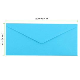 TAICHEUT 400 Pack 9 x 4 In Blue V Flap Envelopes, Mailing Letters Business Envelopes for Letters, Postcards, Greeting Cards and Invitations