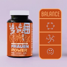 NUTORI - Monk's Pepper Capsules - "Frauenpower" - 90 Capsules - Monk Pepper Extract (Vitex Agnus Castus) 4:1-10 mg/Daily Dose - High Dose - 100% Vegan - Produced and Laboratory Tested in Germany