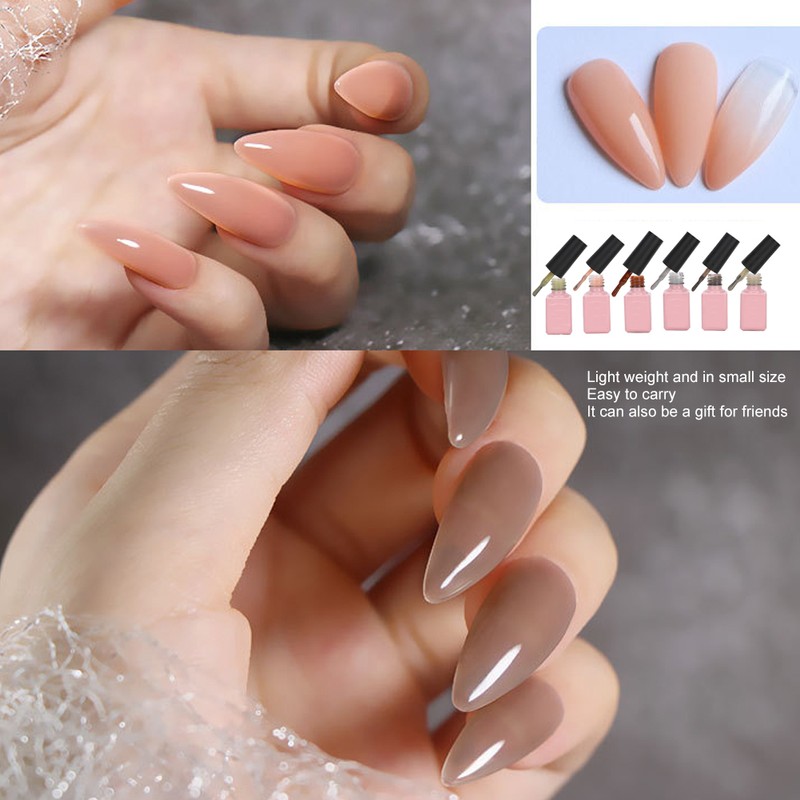 6pcs Nail Art UV Gel Nail Polish Quick Coloring Soak