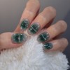Green Pop Magnet Handmade Nail Tips - Short Square /