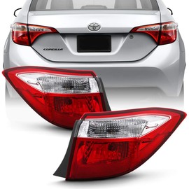 ACANII - For 2014 2015 2016 Toyota Corolla Red Clear Tail Lights Signal Lamps Outer Set Assembly Driver & Passenger Side