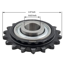 #35 Roller Chain Idler Sprocket Type C 5/8" bore 19 Tooth with Bearing 203KRR2,Hardened Antirust 1045 Steel Drive Sprockets 35BB19-5/8