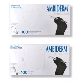 Ambiderm Pack 2 Cajas De Guantes Ambiderm Nitrilo Soft Negro Talla Ch