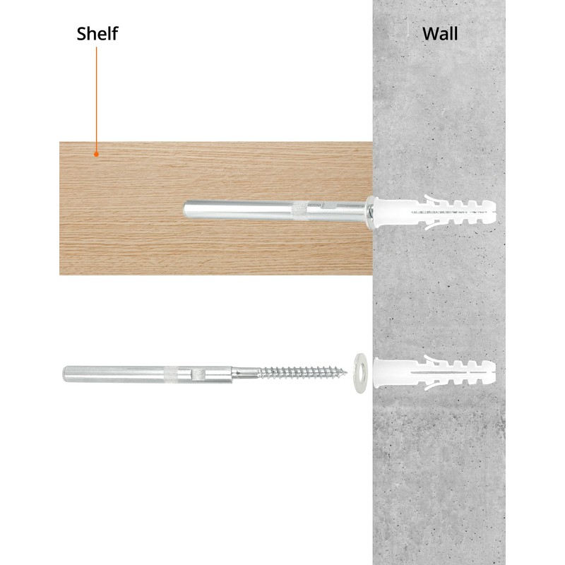 QWORK® Set of 4 Invisible Wall Shelf Brackets, Diameter 10