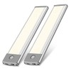 30-LED Under Cabinet Lights,USB Rechargeable Kitchen Night Light,Battery Operated Counter Closet Lighting,Wireless Motion Activated Light for Cabinets Cupboard Pantry( Warm Lightï¼2Pack