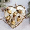 Aurora Christmas Set of 6 Pinecone Christmas Baubles, Gold, 1"