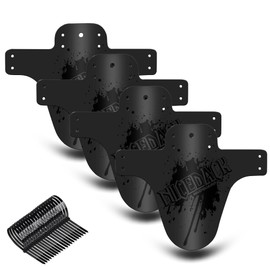 NICEDACK Bicycle Mudguard, Mountain Bike Mudguard 24-29 Inches, MTB Rear Mudguards with Reflectors, Bicycle Splash Guard, Mudguard (MSPM-4P-Black)