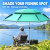 YUZHIYUAN UPF 50+ Fishing Umbrella, Portable Telescopic Beach Sunshade with