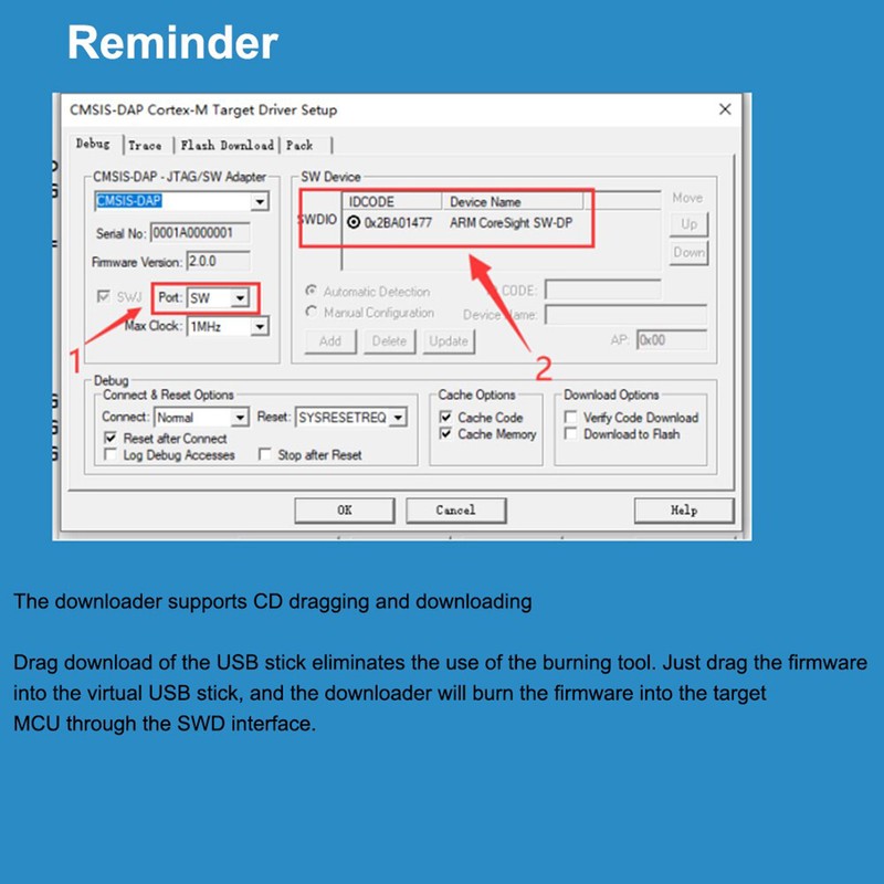 DAPLINK Open Source Replacement for JLINK STLINK ARM STM32 Burn