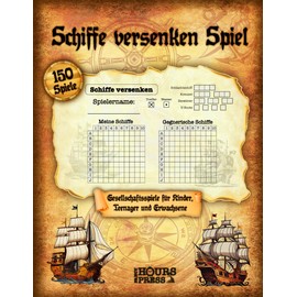 Schiffe versenken Spiel: 150 Gesellschaftsspiele für Kinder, Teenager und Erwachsene. Partyspiele Reisespiele für unterwegs. Flottenmanöver Urlaub ... Familienspiele Klassiker für 2 Personen