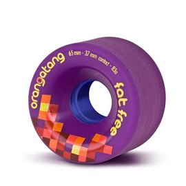 Orangatang Fat Free 65 mm 83a Freeride Longboard Skateboard Wheels (Purple, Set of 4)