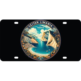 Seitan Limania Greece Souvenir Destination Mini Metal License Plate 4.75 x 2.25 inch