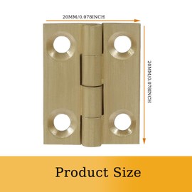 4 Pcs Door Hinges 25mm × 20mm,Brass Folding Butt Hinges Furniture Cabinet Butt Hinges with Hinge Fixing Screws,Butt Hinges for Internal External Doors,Copper Small Hinges Door Hinges,for Wooden Doors