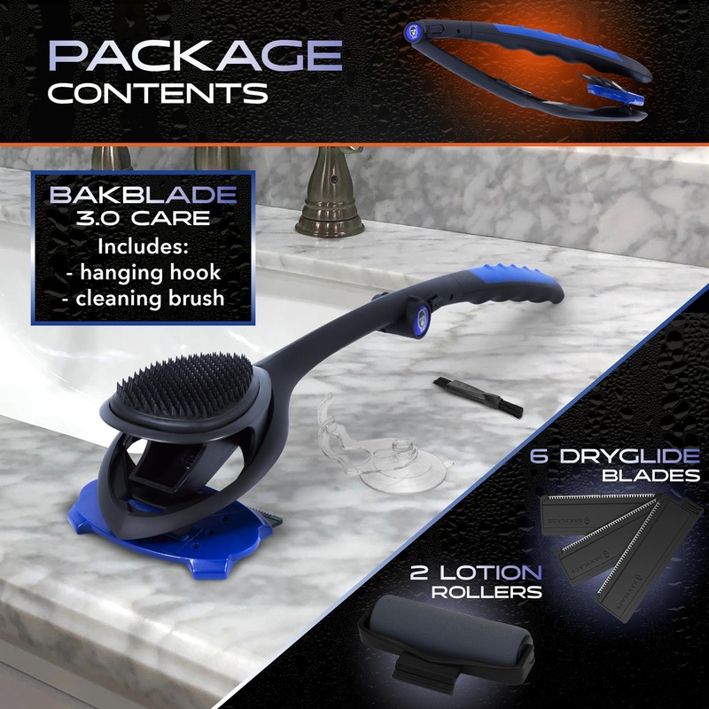 BakBlade 3.0 Stealth Back Shaver All-in-1 Grooming Kit - 23