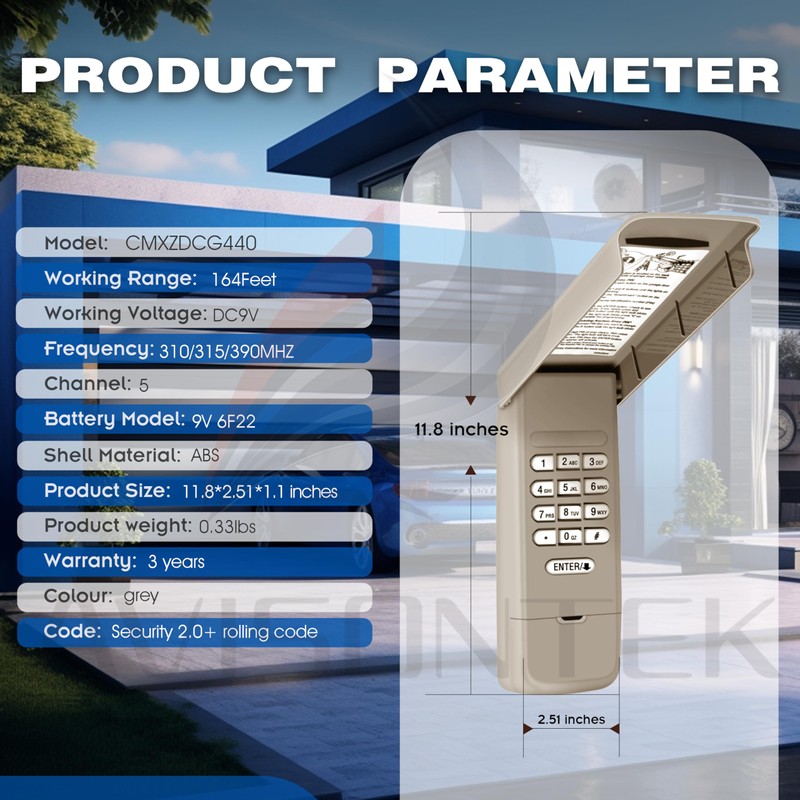 1 for Craftsman Garage Door Opener Keypad, CMXZDCG440 Universal for