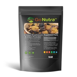 Go Nutra Chaga Mushroom Powder | Chaga Extract 30% Polysaccharides, Chaga Superfood, 8 oz. (226 Grams) Non - GMO & Vegan Friendly