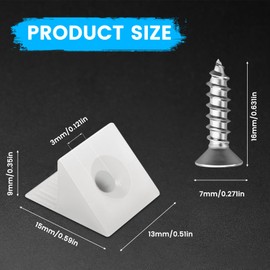 50 Pcs Drawer Angle with Screws Code Bracket Fastener, Plastic Furniture Bottom Sagging Repair Fixing Mending Wedges