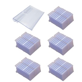 Clear Plastic Label Holders 80 pcs Price Label Holder Wire Shelf Label Holder Shop Shelf Label Holder Basket Bin Label Holder Sign and Ticket Holder Merchandise Sign Display Holder for Supermarket Shop Sign Display (8 x 4.2cm)