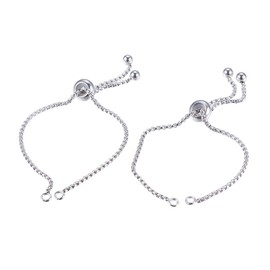 UNICRAFTALE 10pcs 9"(230mm) Stainless Steel Adjustable Slider Bracelet Metal Bracelet Chain Slider Bracelet Extender Chains with Ball Ends for Women Jewelry Making Finished DIY