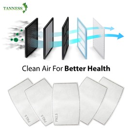 Tanness 30pcs Activated Carbon Filter Replaceable Anti Haze 5 Layers Replaceable Anti Haze Filter Paper Protective Mouth Filter for Outdoor