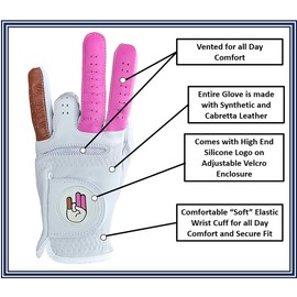 Shocker Funny Golf Glove - Men’s All Weather Grip Durable Synthetic Leather LH RH Performance Gear S Thru XXL Sizes for Golfers (Large, Wear on Your Right Hand)
