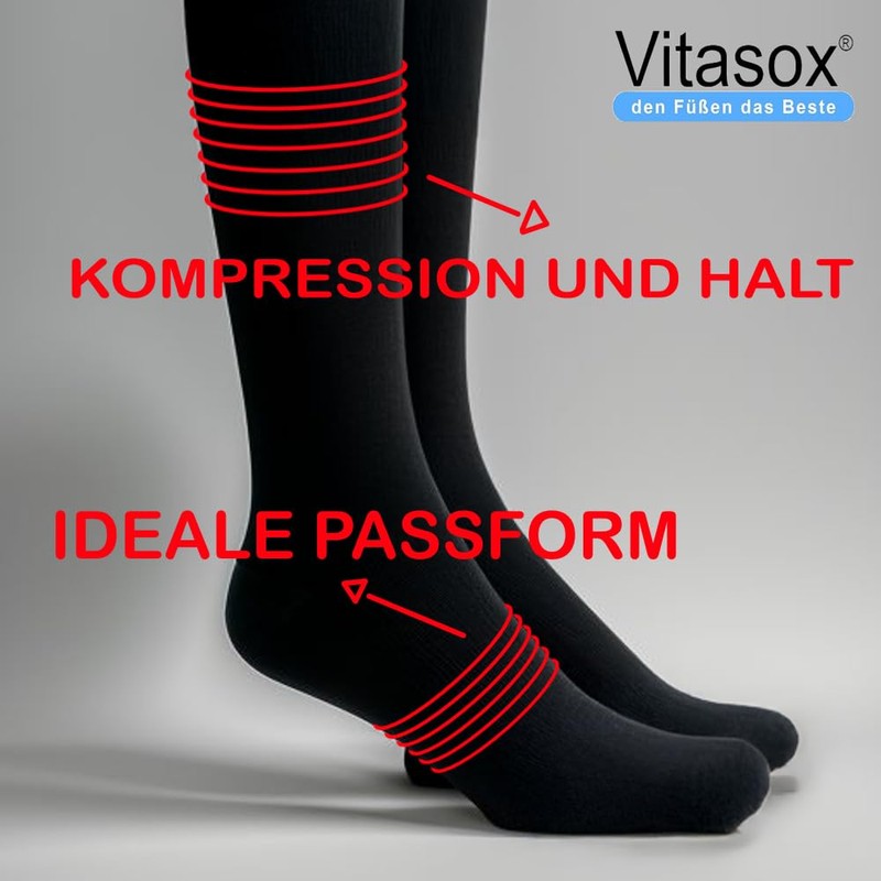 Vitasox Unisex Support Knee Socks Plain - 43/46