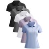 NebuKinex 5 Pack Women's Polo Shirts Short Sleeve 3 Buttons