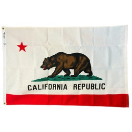 California 4x6 Feet Printed 2-Ply Polyester State Flag with Brass Grommets – Made in the USA