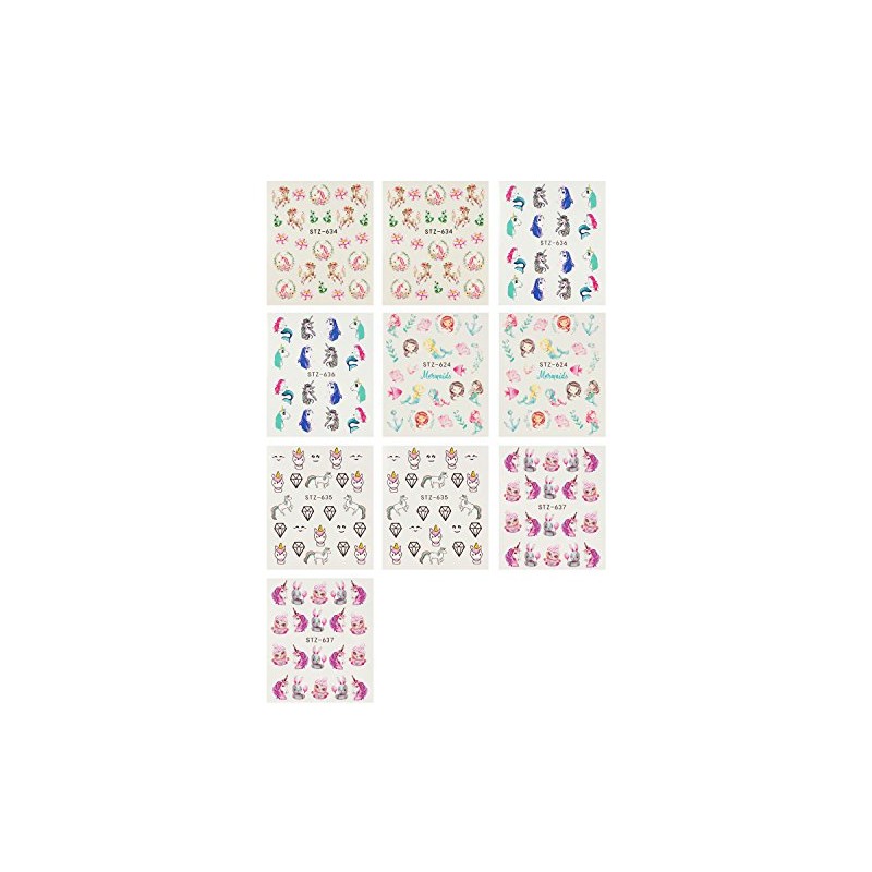 ALLYDREW Mermaids & Unicorns Nail Art Water Slide Nail Decals