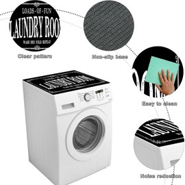 Washer and Dryer Covers for the Top,Non-slip Dryer Top Protector Mat,23.6" x 19.7" Dust-proof Washing Machine Cover, Washer Dryer Top Covers for Laundry Room Kitchen (black-06, 23.6" x 19.7")