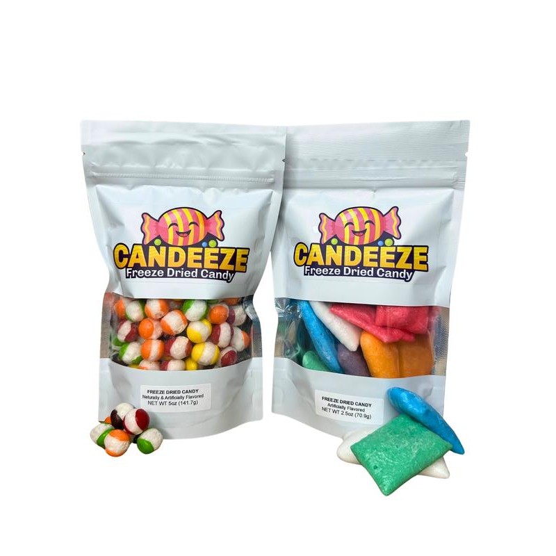 Candeeze Crunchy Candy Duo Pack - Freeze Dried Candy (Rainbow