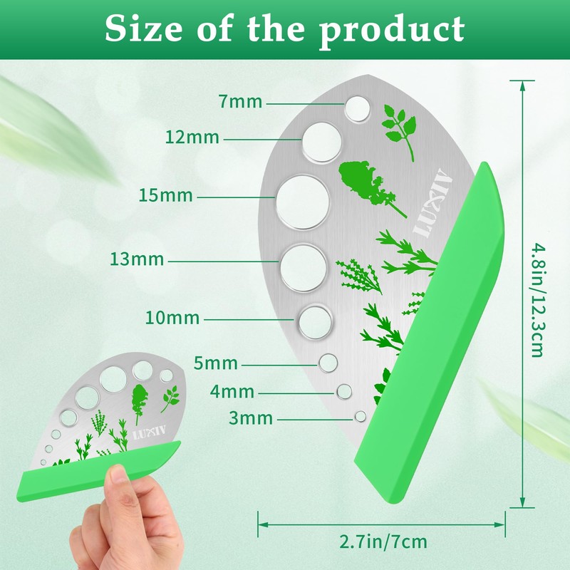 Herb Stripper 9 holes, Luxiv Stainless Steel Kitchen Herb Stripping