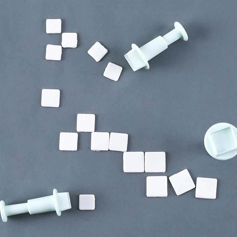 3Pcs Square Plunger Cutters Set Fondant Sugarcraft Decorating Cutters Tools-Tiny(0.6")