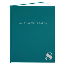 BookFactory 8 Column Ledger Book/Account Book/Accounting Ledger/Notebook (Eight Columnar Book Format) - Teal Hardbound, Section Sewn, 100 Pages, 8.5" x 11"(ACT-100-7CS-LCT16(Account_8Col)-AX)