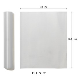 BINO | Kitchen Shelf Liner | Non Adhesive Shelf Liners for Kitchen Cabinets | Liners for Cabinets | Drawer Liner | Non Slip Roll (Ribbed - Clear)