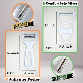 Comfort Grip Slicer & Julienne Y-Peeler - with Digital Recipe Book, Made in Japan