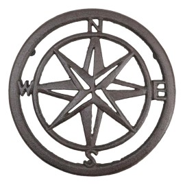 Rustic Cast Iron Polaris Northern Star Table Or Wall Trivet Symbol Of Good Luck