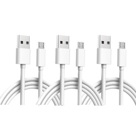 NSGWKZD 3-Pack 10 FT Cable Replacement for Ring Indoor Cam - USB-A to Micro USB Charger Cord White