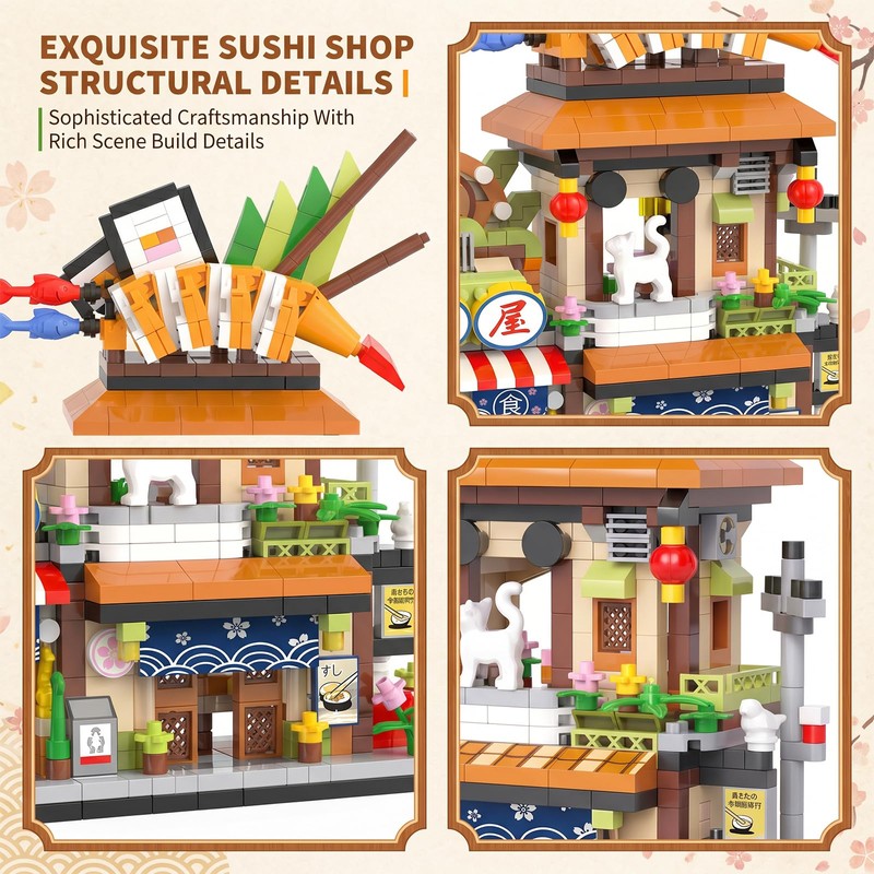 JYLWSMHMU Japanese Sushi Shop Building Blocks Set Japan Mini Blocks