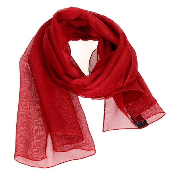 SERENITA Christmas Scarf Valentine Women Silk Feel Chiffon Soft Sheer