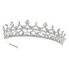 SAMKY Wedding Bridal Hair Accessories Silver Rhinestone Crystal Tiara Crown