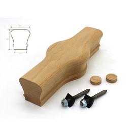 6010 Series, Hardwood Red Oak Stair Handrail Part, Unfinished (7020 Tandem Cap)
