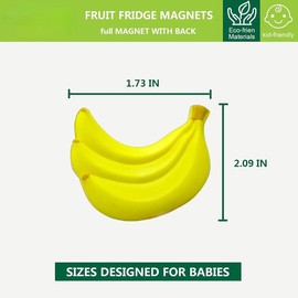 Refrigerator Magnet for Young Children - Cute Fruit Magnet for 3 Years Old & Baby - 10 Pieces of Decorative Animal Magnets - Colour: Fruit-10pcs