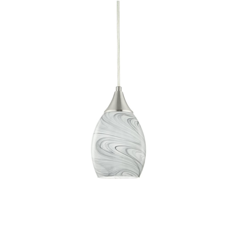 Glassland Pendant Lighting, 1 Light Mini Pendant Light in Brushed