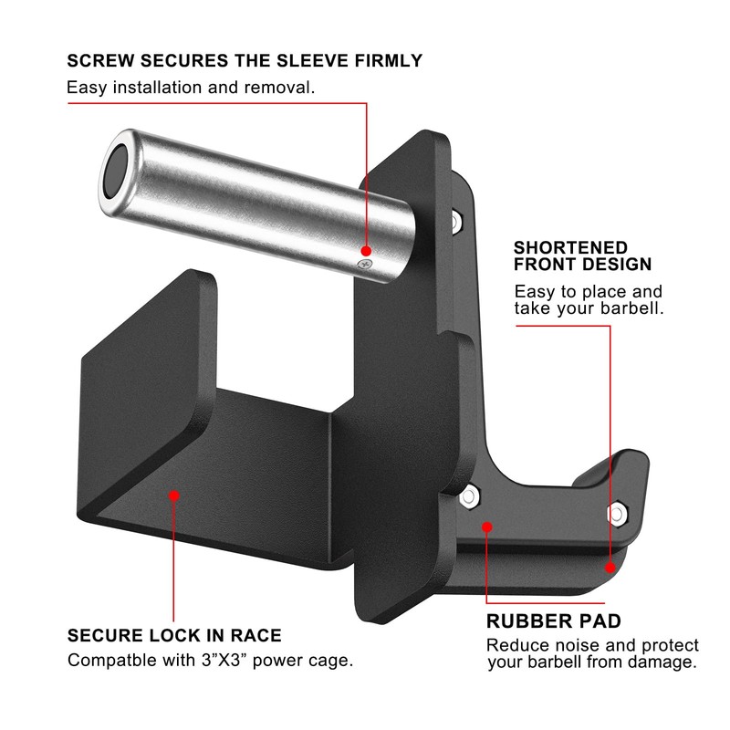 SELEWARE Steel J Hooks for Power Cage Squat Rack Attachment