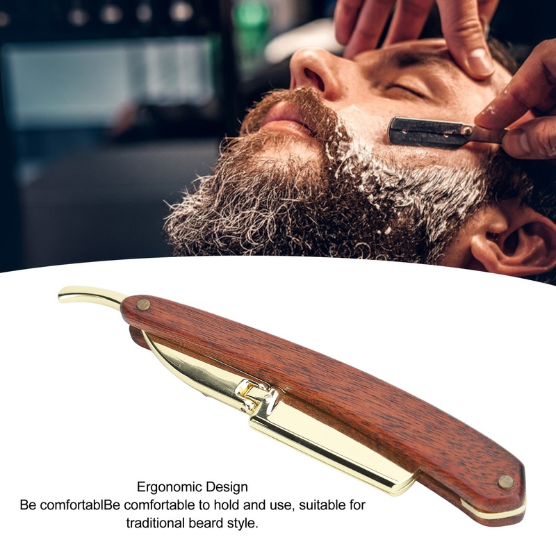 Foldable Beard Clipper Holder Wooden Handle Men Manual Beard Trimmer