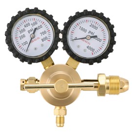 weyleity Nitrogen Regulator with 0-800 PSI Delivery Pressure | CGA580 Inlet, Heavy-Duty Handle, 1/4-Inch Male Flare Outlet Connection