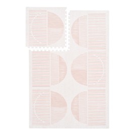 PopsyKosy Premium Exercise & Baby Foam Play Mats - Stylish & Large Non-Toxic Odorless Floor Mat - 6 Tiles - Spacious 6ft x 4ft - Peel-Resistant Reinforced - Soft Thick, Waterproof - Cream Pink